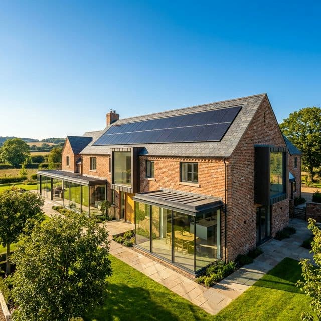 Contemporary UK home with solar array